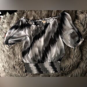 Michael Michael Kors Monochrome Abstract Blouse